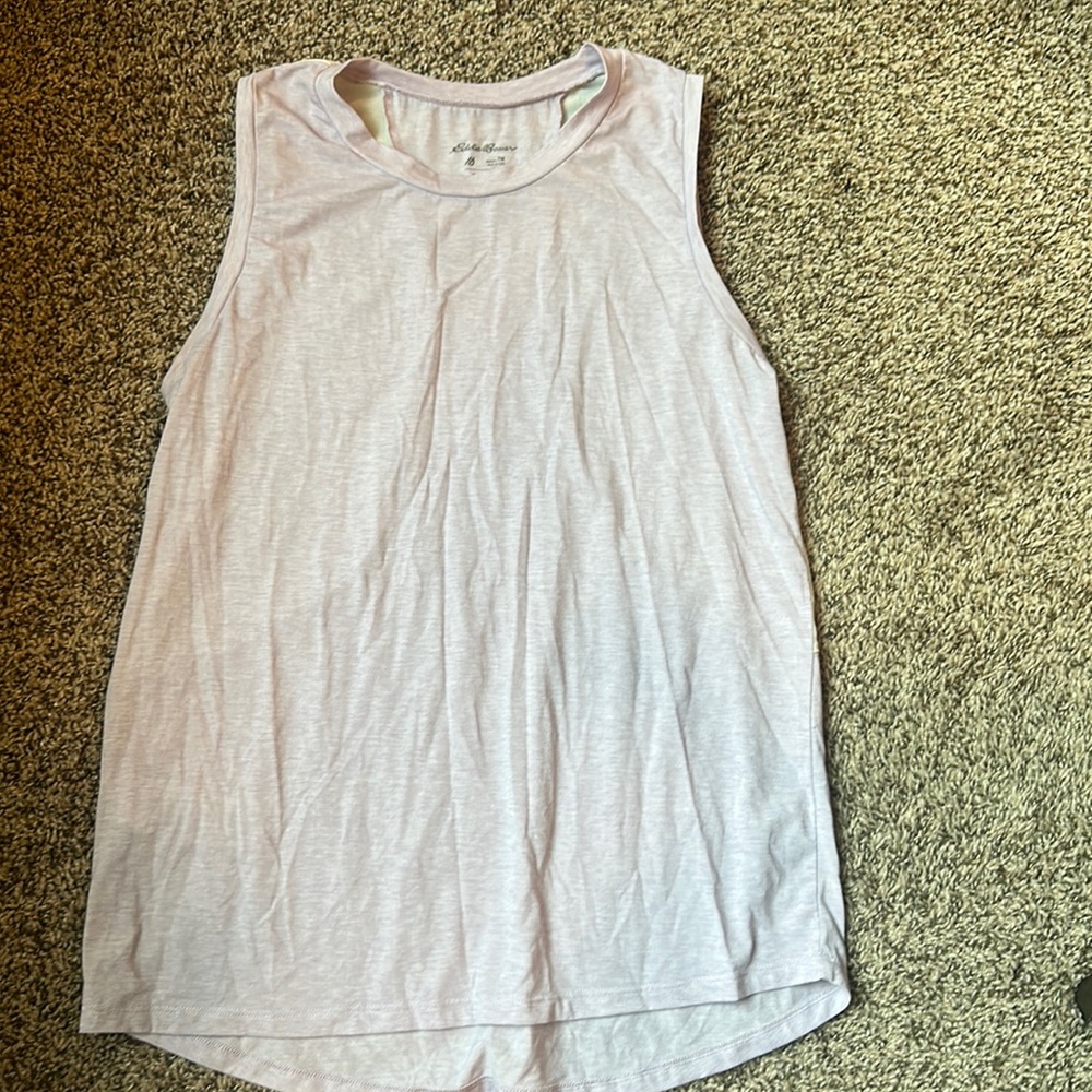 Eddie Bauer Lavender and White Tank Top Size Medium